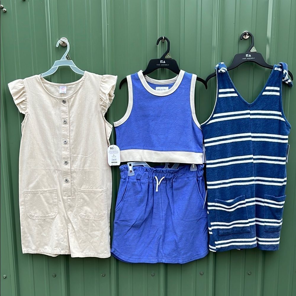Girls Summer Rompers Tank Top & Skirt 4-Piece Bundle Size XL